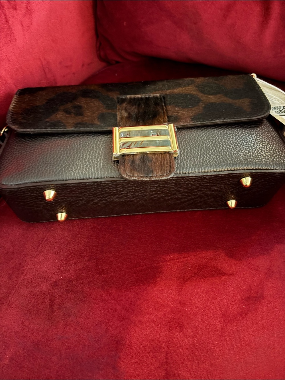 DIVINA FIRENZE
Designer Leopard-Print Crossbody Bag in Brown and - Picture 10 of 13